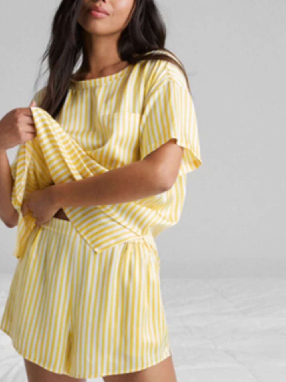 Lunya | Silk Striped Top with Pocket